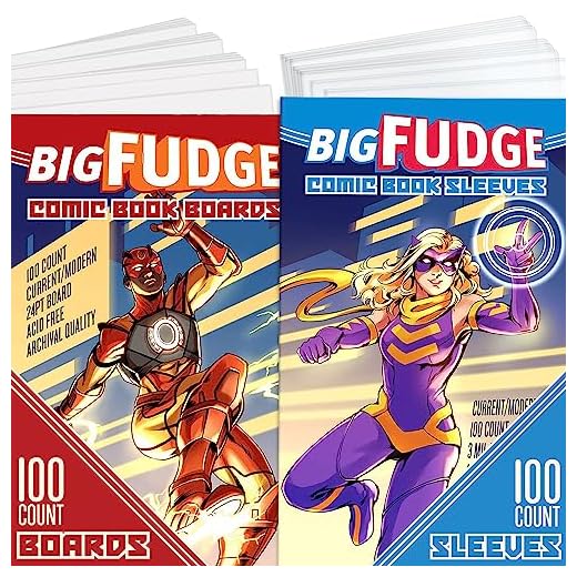 Big Fudge Comic Book Bags and Boards - Comic Book Storage Sleeves - Resealable Toploader Bag Plastic Protector Sleeves - Hard Backing Board - Cover Protectors - Comics After Silver Age or Gold Age