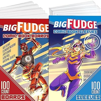 BIG FUDGE 100 Funda para Comic y 100 Protector de Libros - Fundas Manga Transparentes sin Ácido de 18 x 27cm y Tapas Traseras de 17 x 27cm - Para Comics de los Años 90 y Actuales | Ya disponible en tu tienda friki favorita! En mundofriki.es! BIG FUDGE 100 Funda para Comic y 100 Protector de Libros - Fundas Manga Transparentes sin Ácido de 18 x 27cm y Tapas Traseras de 17 x 27cm - Para Comics de los Años 90 y Actuales | Ya disponible en tu tienda friki favorita! En mundofriki.es!