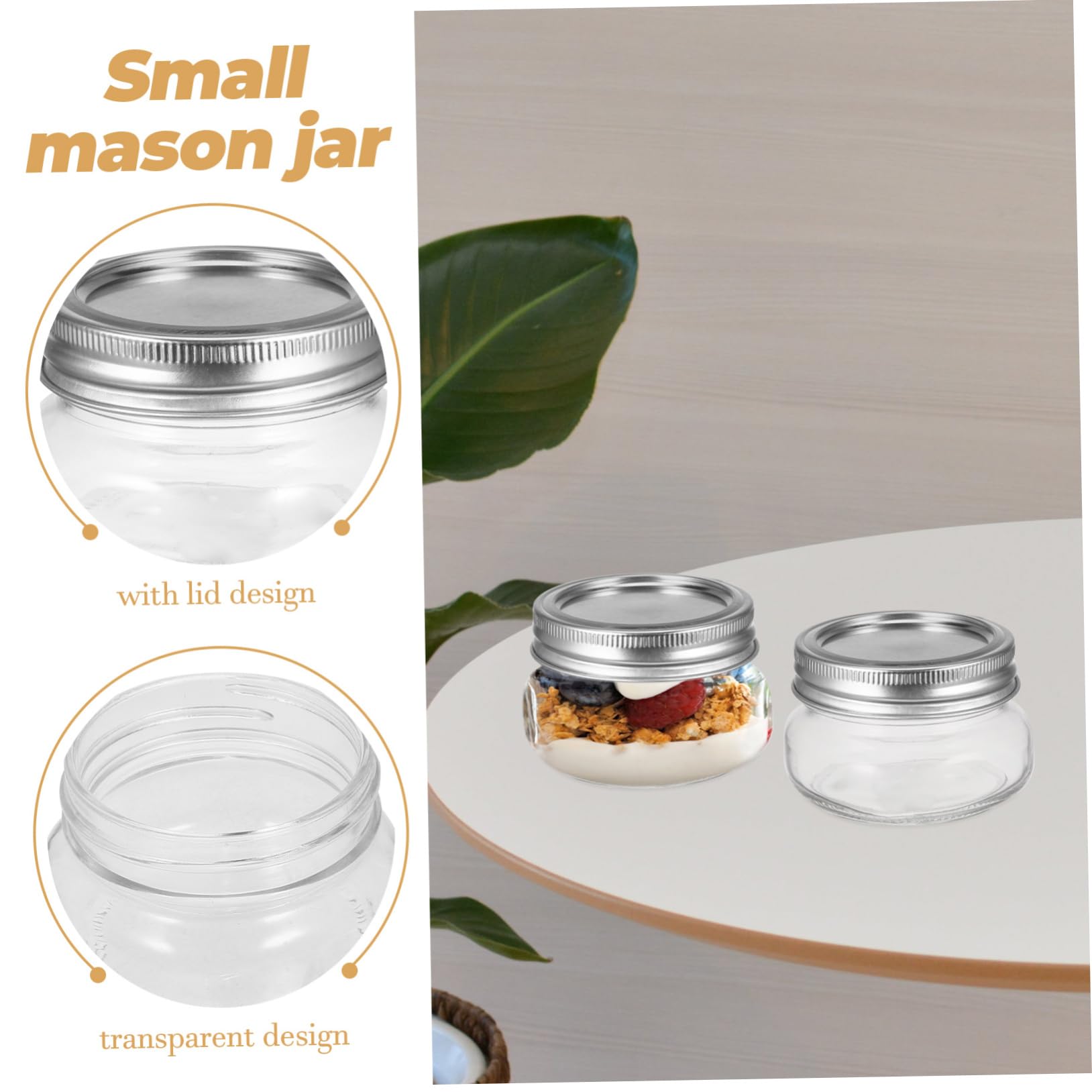 MAGICLULU 6 Vorratsdosen für Küche aus Glas mit Deckel 150ml Wiederverwendbar Leicht zu Reinigen für Tee und Lebensmittel