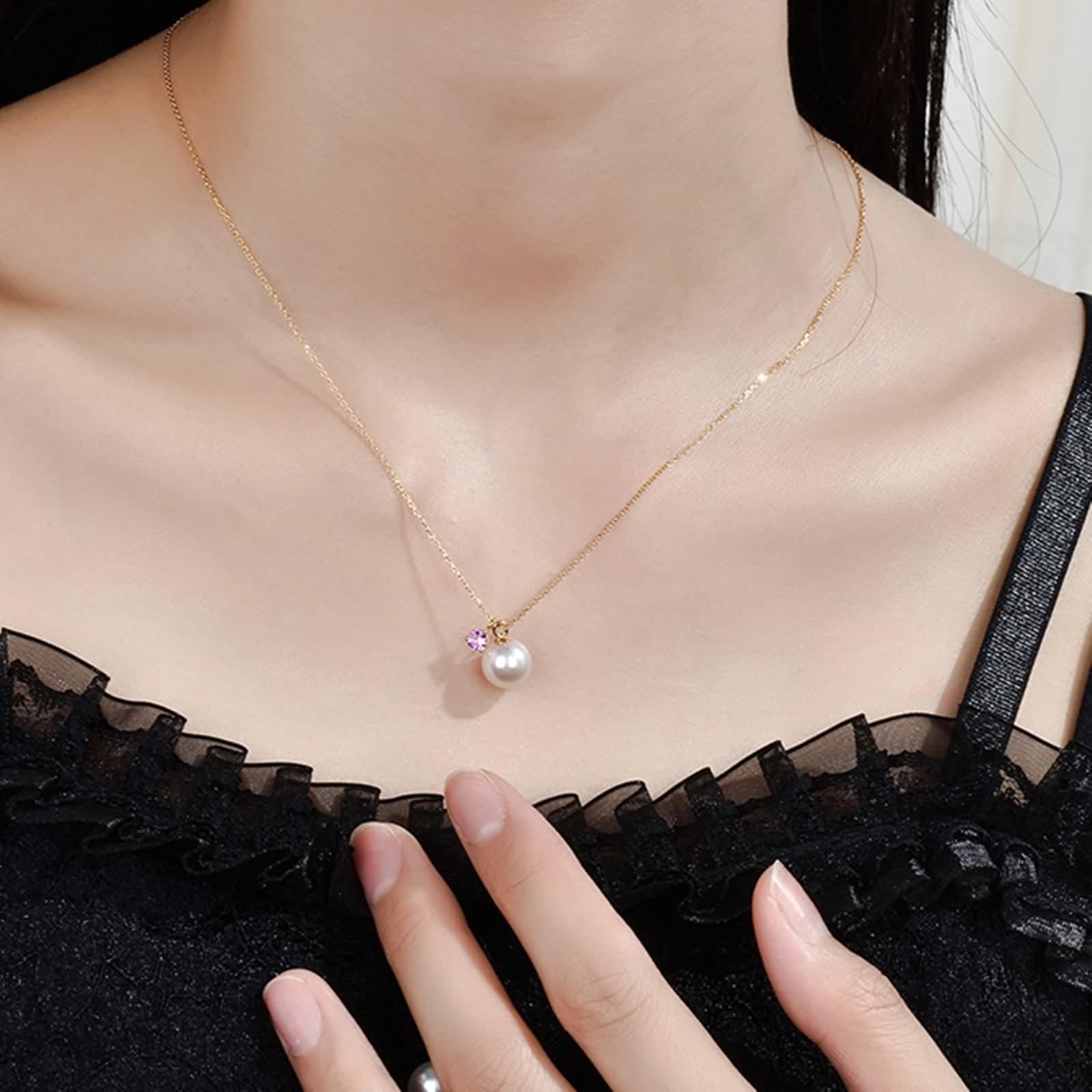 Saphir Halskette Damen, Ketten Anhänger Echter Schmuck 9K/14K/18K Gelbgold Geburtstagsgeschenk