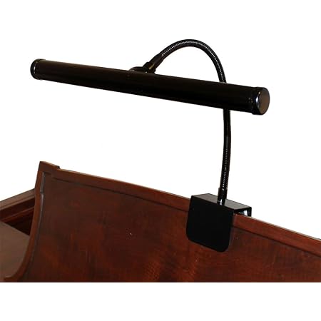Amazon Com Led Piano Lamp Black Flexible Gooseneck 12 Inch Shade Piano Light Ebony Musical Instruments