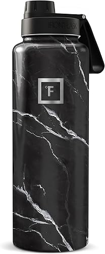 Miniatura 71 de IRON °FLASK Frasco de hidratación para acampar y senderismo con boquilla, botella de agua deportiva de acero inoxidable aislada de boca ancha, Aurora