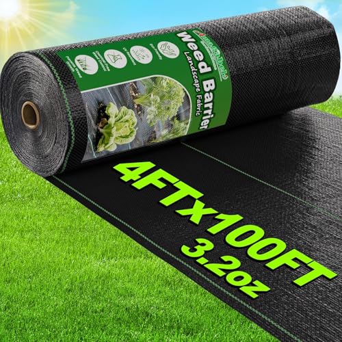 Best Breathable Landscape Fabric: Amagabeli 5.8oz 4ft x 100ft Weed Barrier Landscape Fabric