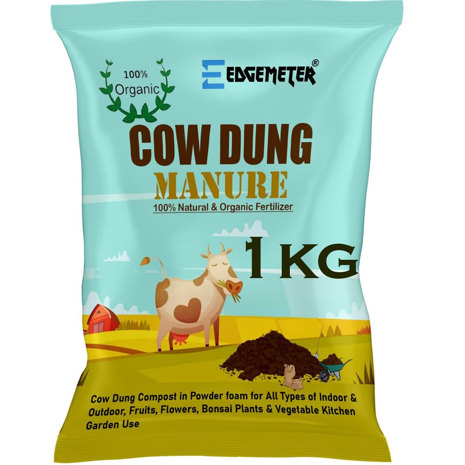 EDGEMETER Cow Dung Manure for Plants - 1Kg | Fertilizer for plants | Manure for home gardening (B0D2SM9QKQ) Amazon Price History, Amazon Price Tracker