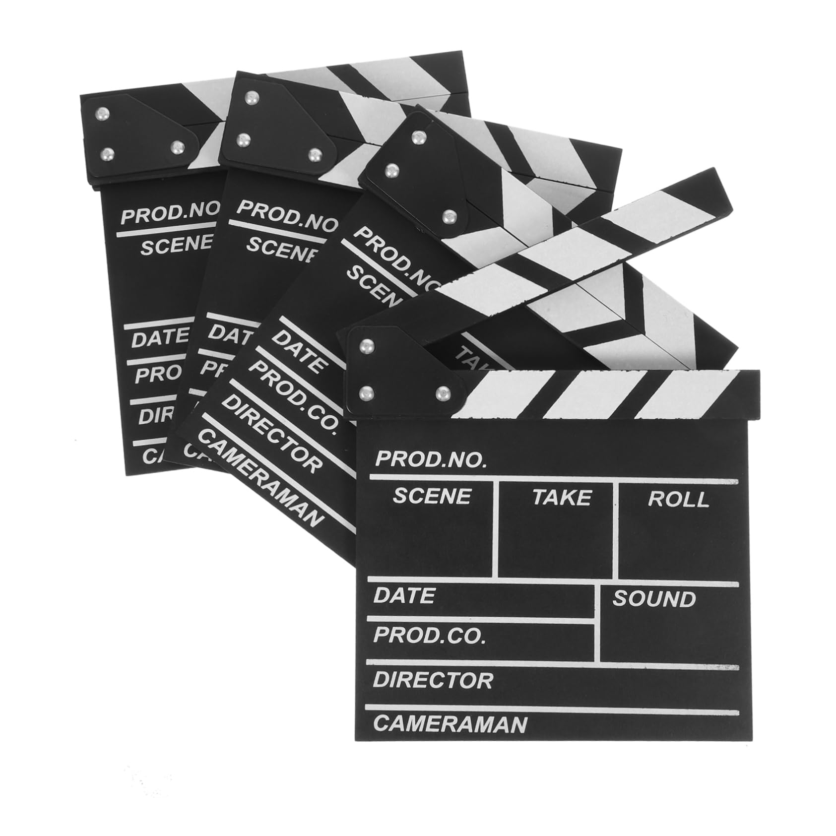 VILLFUL 4pcs Wooden Film Clapper Film Developing Kit Movie Clapperboard Professional Movie Clapper Cut Action Scene Board Directors Clapboard Tv Clap Board Tv Cut Prop Black