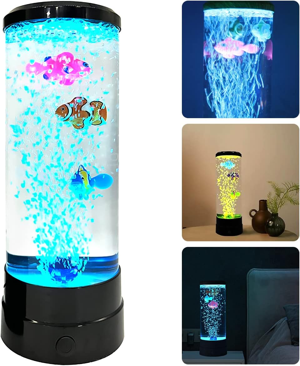 Bubble Fish Tank Tube Lamp,Night Mood Light Aquarium for Kids Bedroom