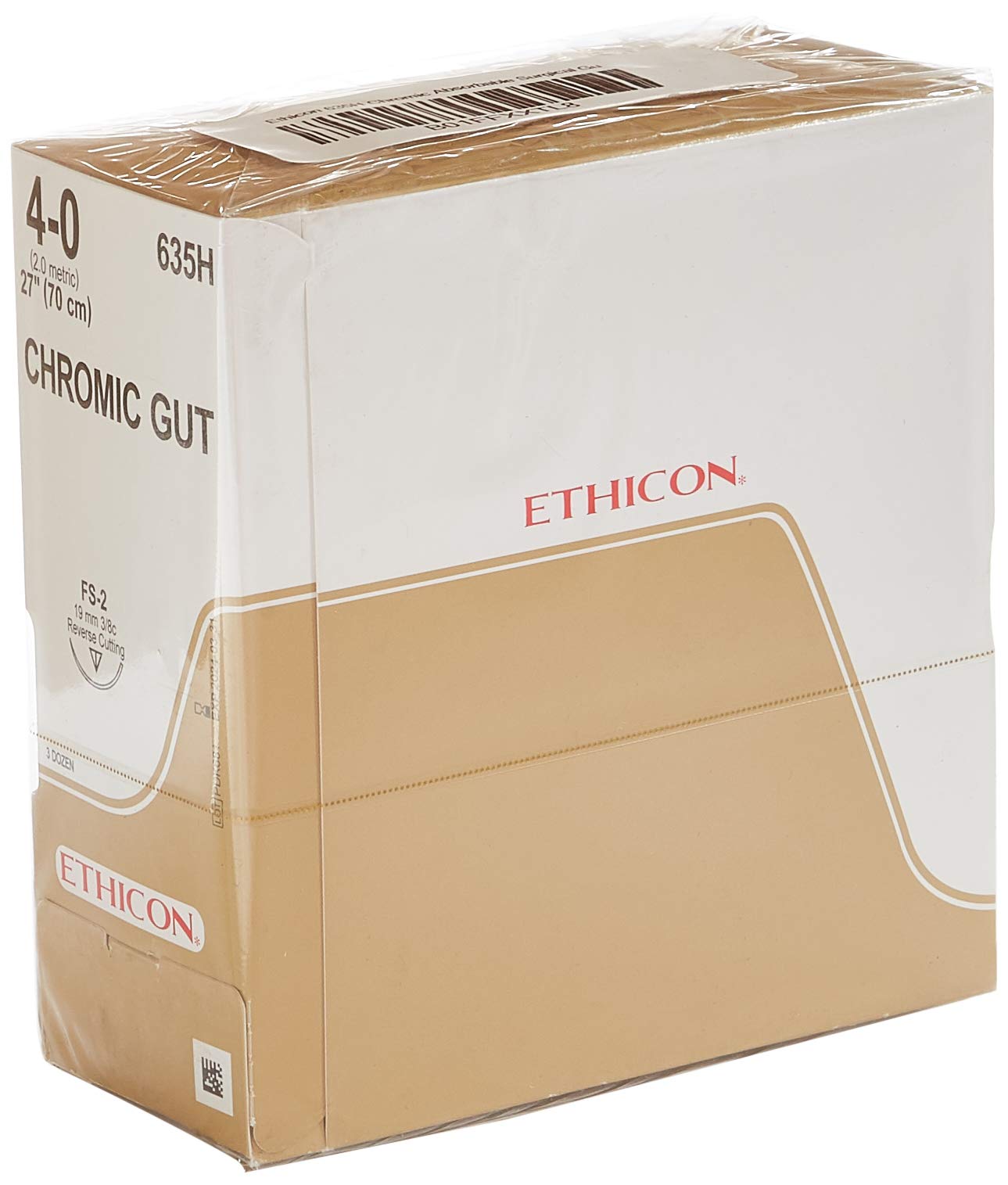 Sponsored Ad - 635H Chromic Absorbable Surgical Gut Suture for FS-2 Needle, Single Armed, 27" Length, 4-0 Size, Brown (Pack of 36)