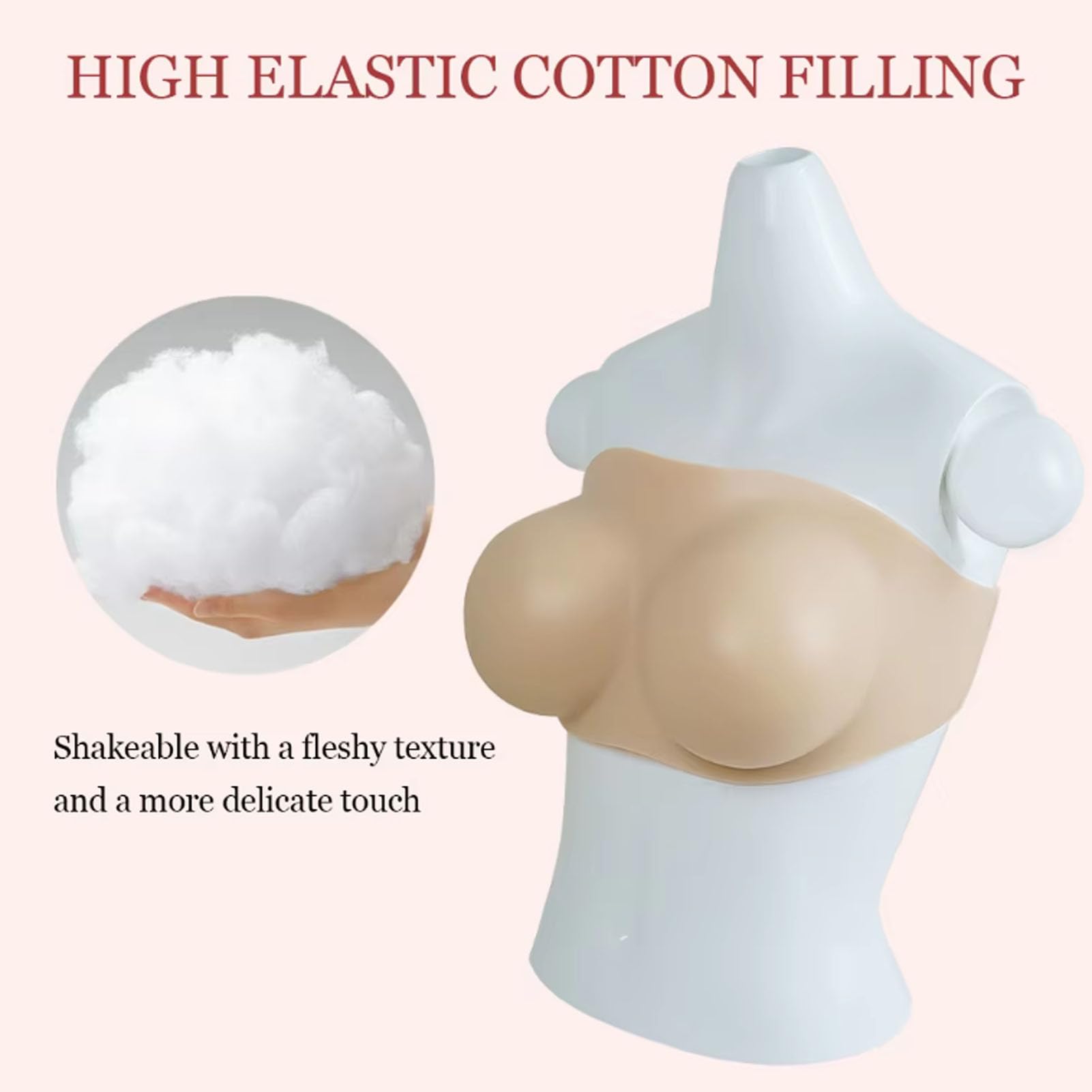 Formas de Pecho de Silicona realistas sin Tirantes con Velcro para travestis, Cosplay, Drag Queens y transexuales