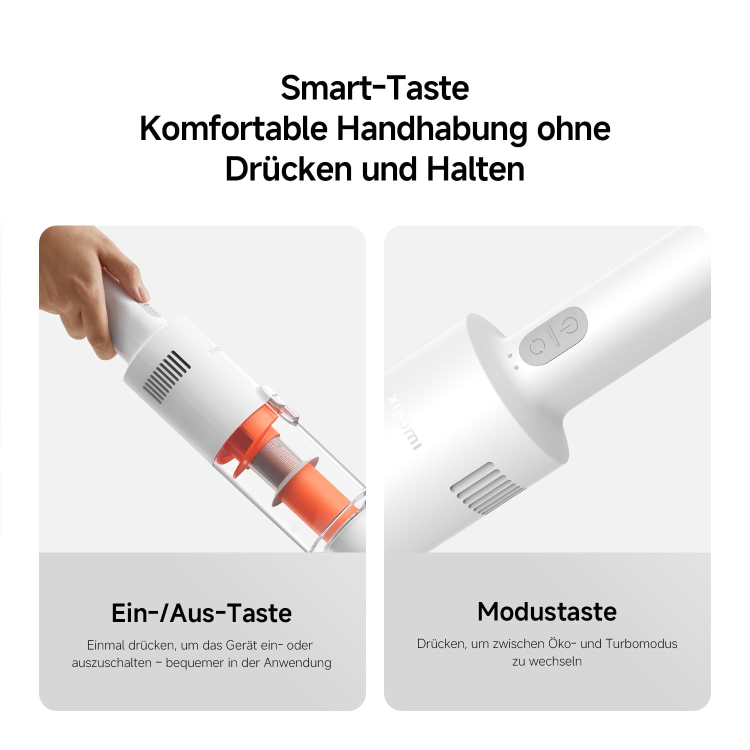 XIAOMI P30 kabelloser Staubsauger, 22KPa/50AW Saugleistung, leicht und mühelos zu handhaben, bis zu 40 Minuten Laufzeit, präzise 5-stufige Filtration, 2 Bürstenaufsätzen, geeignet für Zuhause und Auto