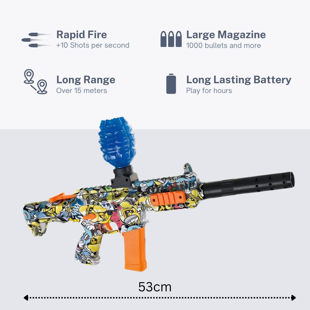 Gel Blaster Gun ARP9 – Pistolet à Bille Eau Electrique Automatique – 20000 Balles et Lunettes – Watersoft Puissant Fusil Arme Mitraillette - Adulte Gelfire Water Gun (Multicolor)