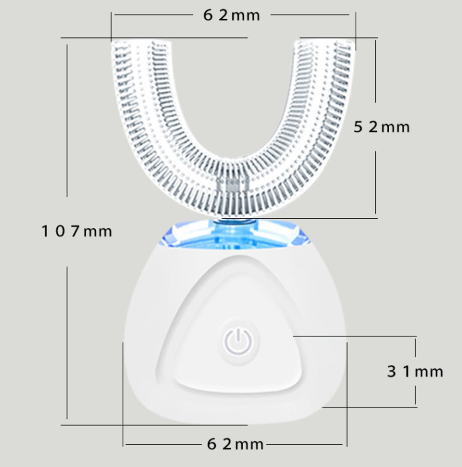 VIDECOR Spazzolino Elettrico Automatico per Bambini a Forma di U a 360 Gradi Portatile per Una Migliore Pulizia delle Macchie dei Denti,B