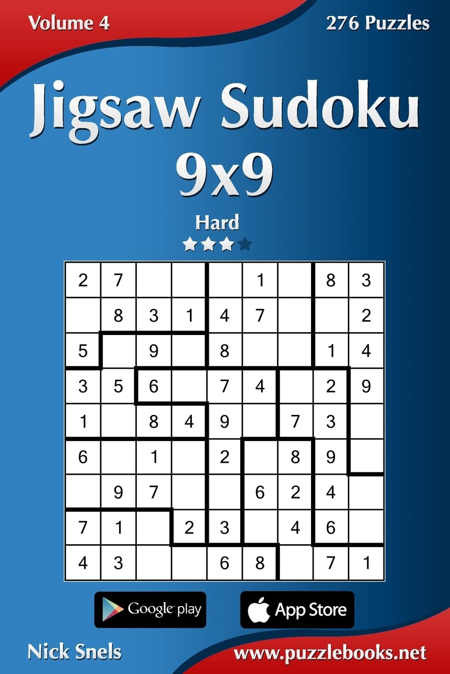 Jigsaw Sudoku 9x9 - Hard - Volume 4 - 276 Puzzles