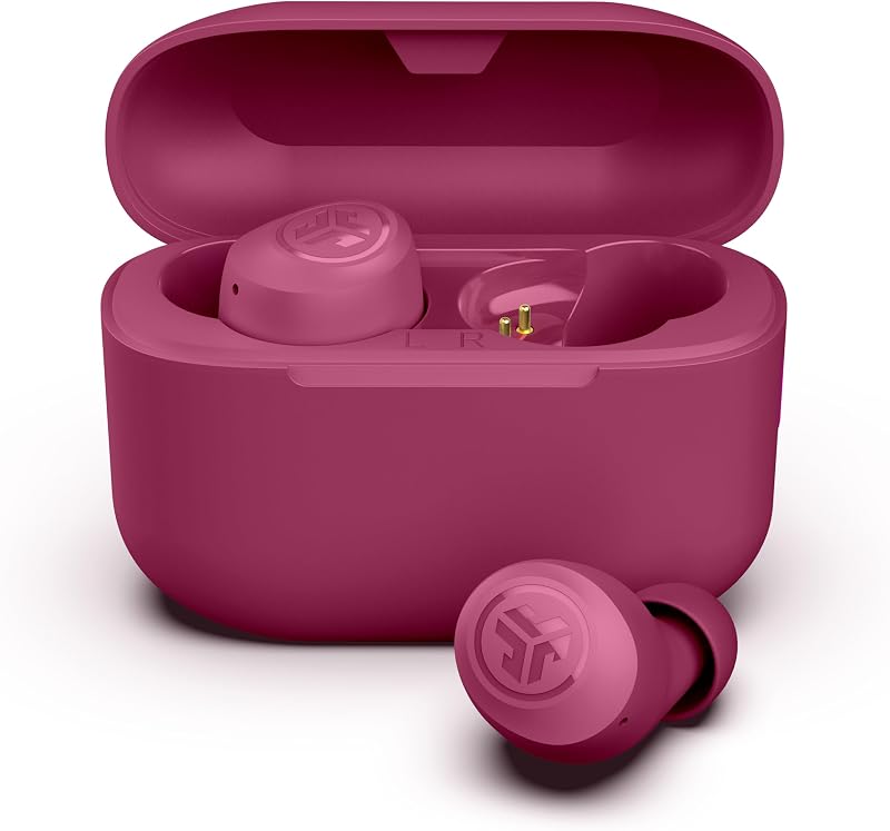 JLab Go Air Pop+ Earbuds, Dual Connect, EQ3 Sound, Dark Pink