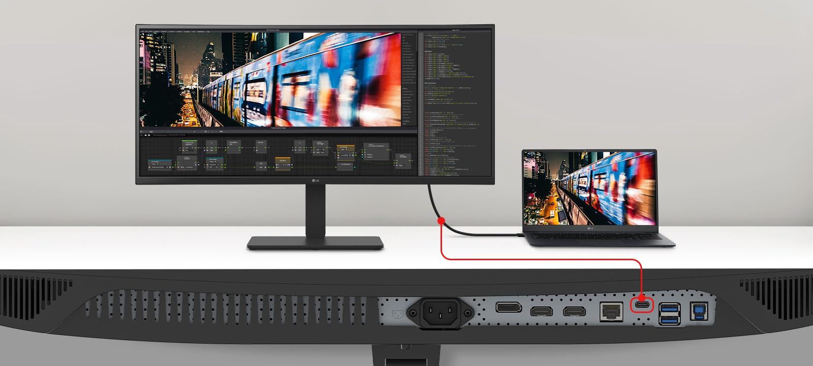 LG 34BA75QE-B 34” UltraWide WQHD IPS Office Docking Hub Monitor