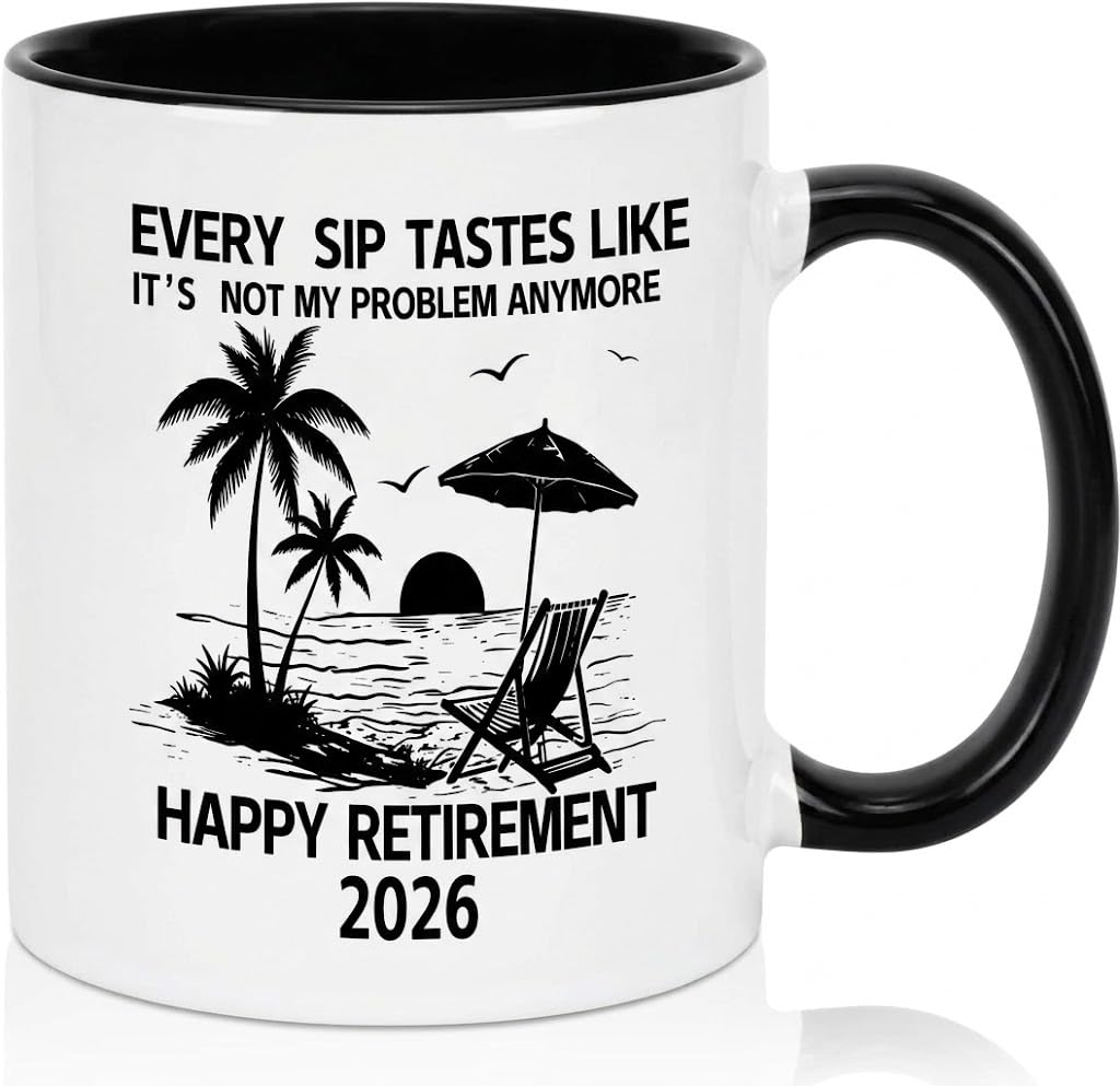 Azrra Retirement Gifts for Women Men 11 oz Ceramic Coffee Mug - Funny Happy Retirement Gift for Coworker Leaving Boss Lady Teacher Nurse, Everyday Sip Taste Like Not My Problem Anymore 2026