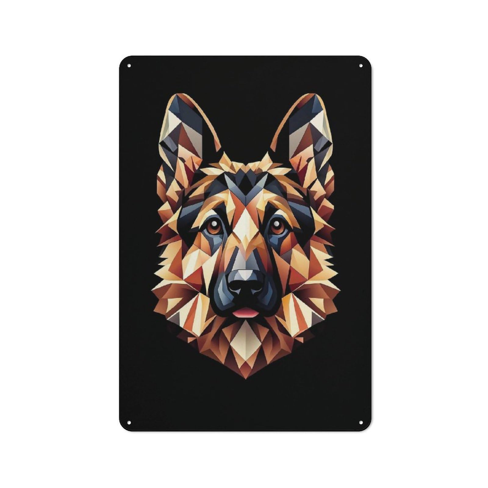 Junmoney Style-22 Farmhouse Geometric German Shepherd Country Metal Sign 30X20cm, Cottage Wall Art For Farmhouse Kitchen, Pantry Or Dining Area