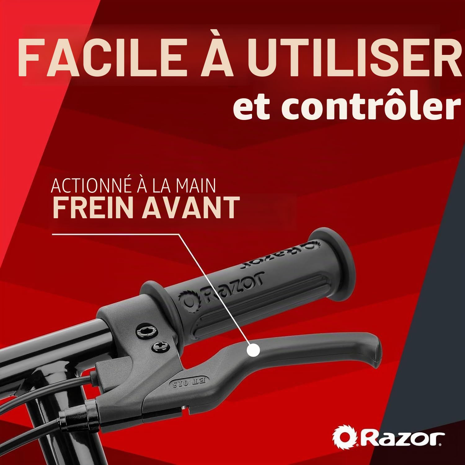 Scooter électrique Razor PowerCore E90 pour les enfants de 8 ans et plus avec une vitesse maximale de 10 mph et une autonomie de 60 minutes, jusqu'à 10 miles d'autonomie, batterie 12V