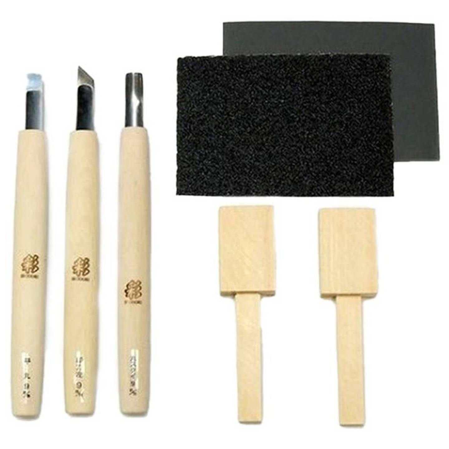 Dohamono Kiso Hinoki Spoon Carving Kit 3 Chisels Paulownia Box Made in Japan