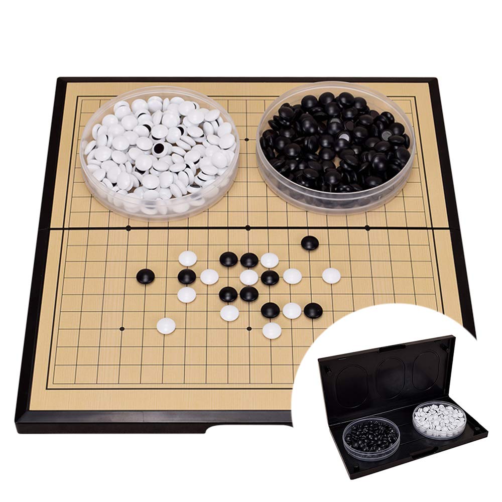 YYYUE13.9 Inch, Professional Magnetic Foldable Go Set, Sturdy Plastic Material Waterproof Dirt-Resistant, Card Slot Design Convenient for Storage