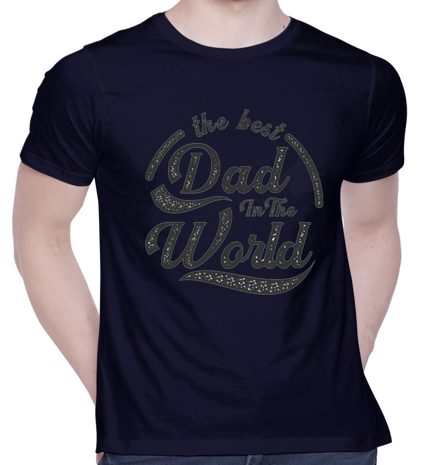 Graphic Printed T-Shirt for Unisex The Best dad in The World Tshirt | Casual Half Sleeve Round Neck T-Shirt | 100% Cotton | D00663-458-image-49