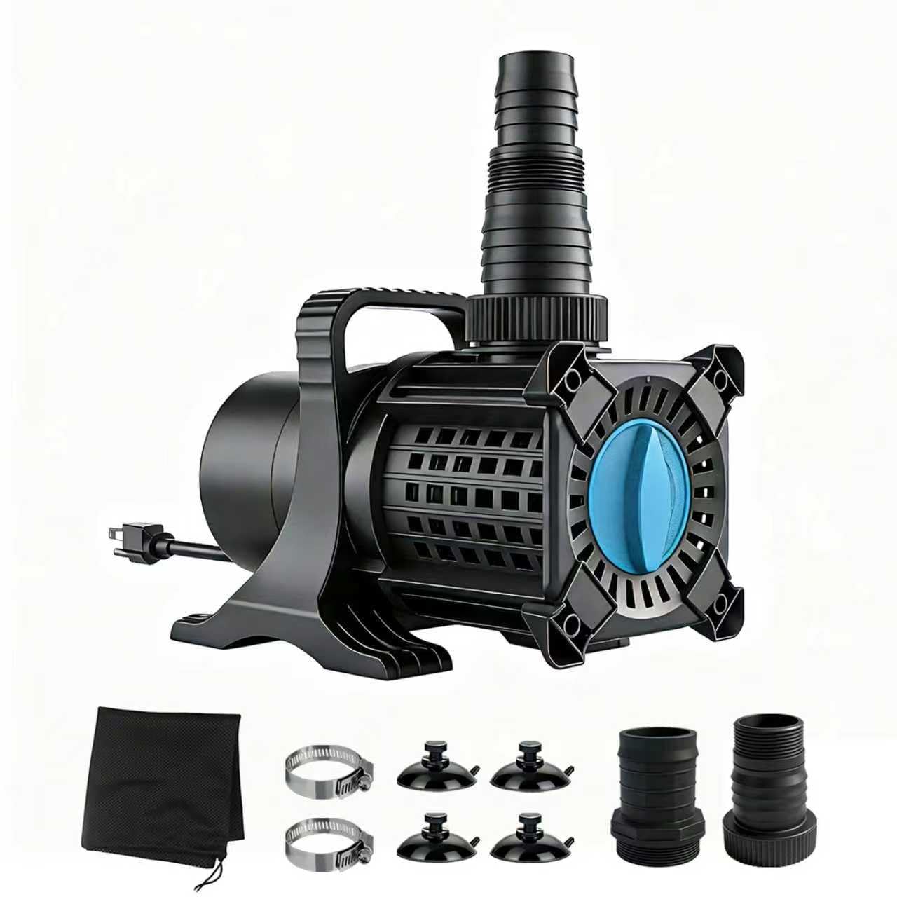 OYO WATER Pond Pump, 8000 GPH Adjustable Flow Submersible Water Pump with Filter Bag, UL-Listed, Copper Motor, IPX8 Waterproof 20.3ft Cord for Koi Pond, Fountain, Waterfall, Hydroponics, Irrigation