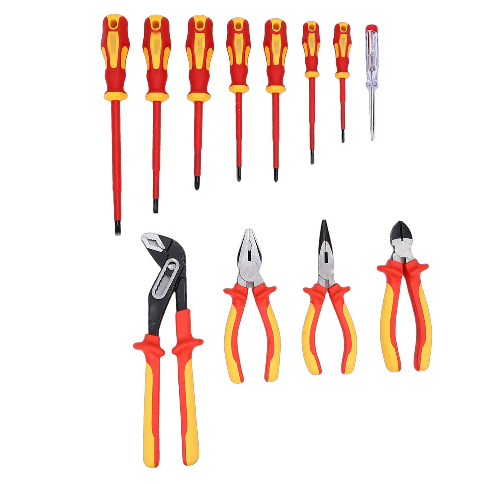 Set di cacciaviti e pinze isolati, kit certificato VDE da 12 pezzi 1000 V con tester di tensione per elettricisti professionisti e manutenzione domestica