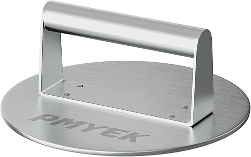 Prensa de hamburguesa de acero inoxidable, Trituradora de hamburguesas redonda de 8 pulgadas, Prensa de tocino para hamburguesas de carne