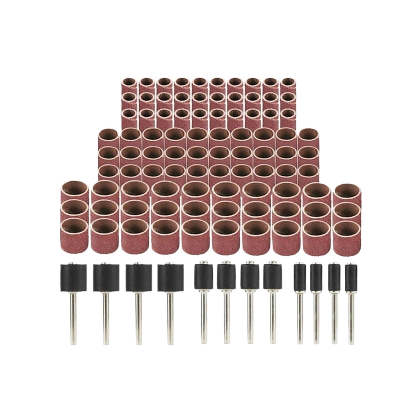 3×102pcs Sanding Drum Set 1/4,3/8,1/2 in. Sand Belt with Mandrel for Rotary Sanding Tool Accessories