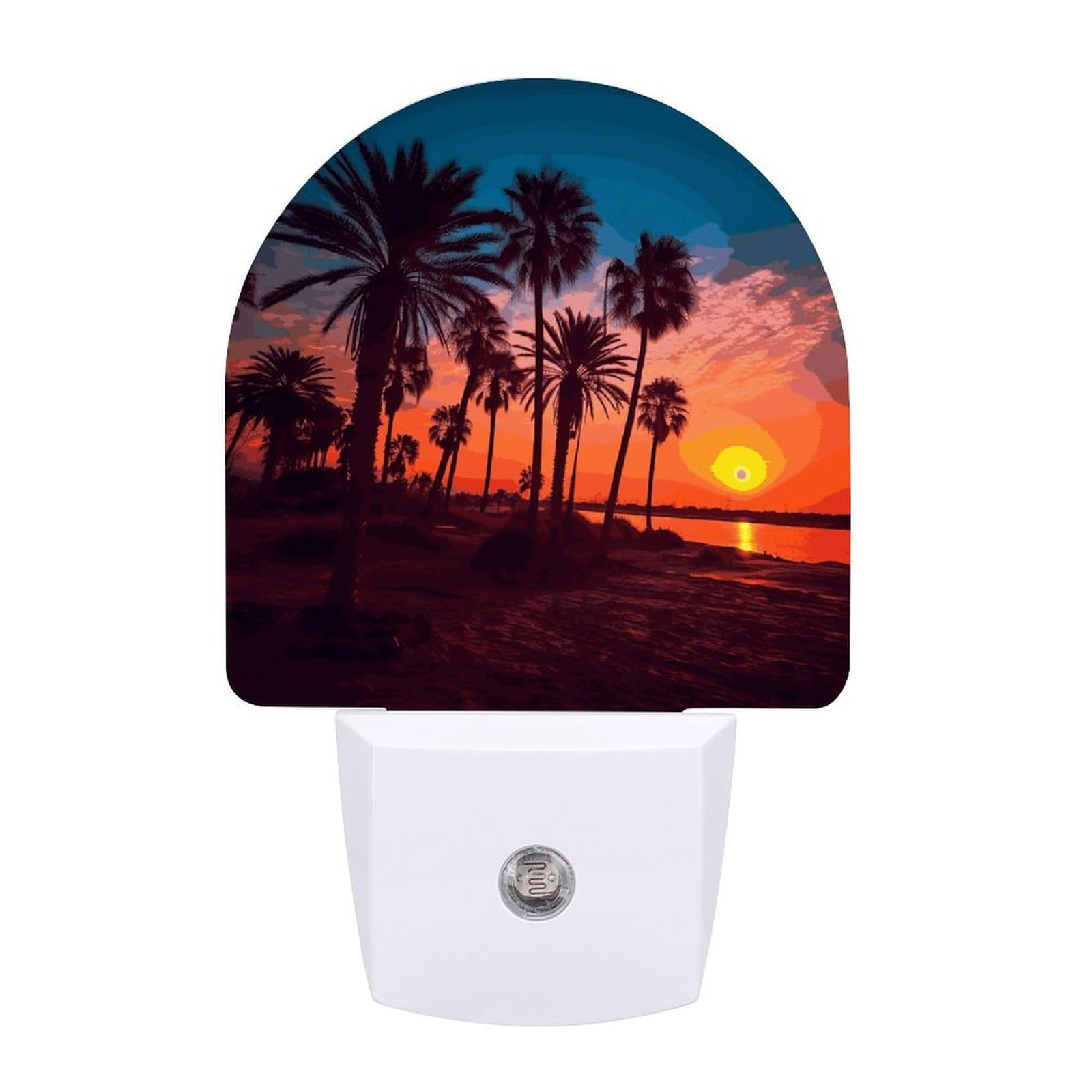 LDGSUPH - Palm Tree LED Night Light with 0.5W Smart Light Sensor, Plug-in Night Light, Night Light Sensor, Small Night Light, Energy Saving Lights, Bright Night Light