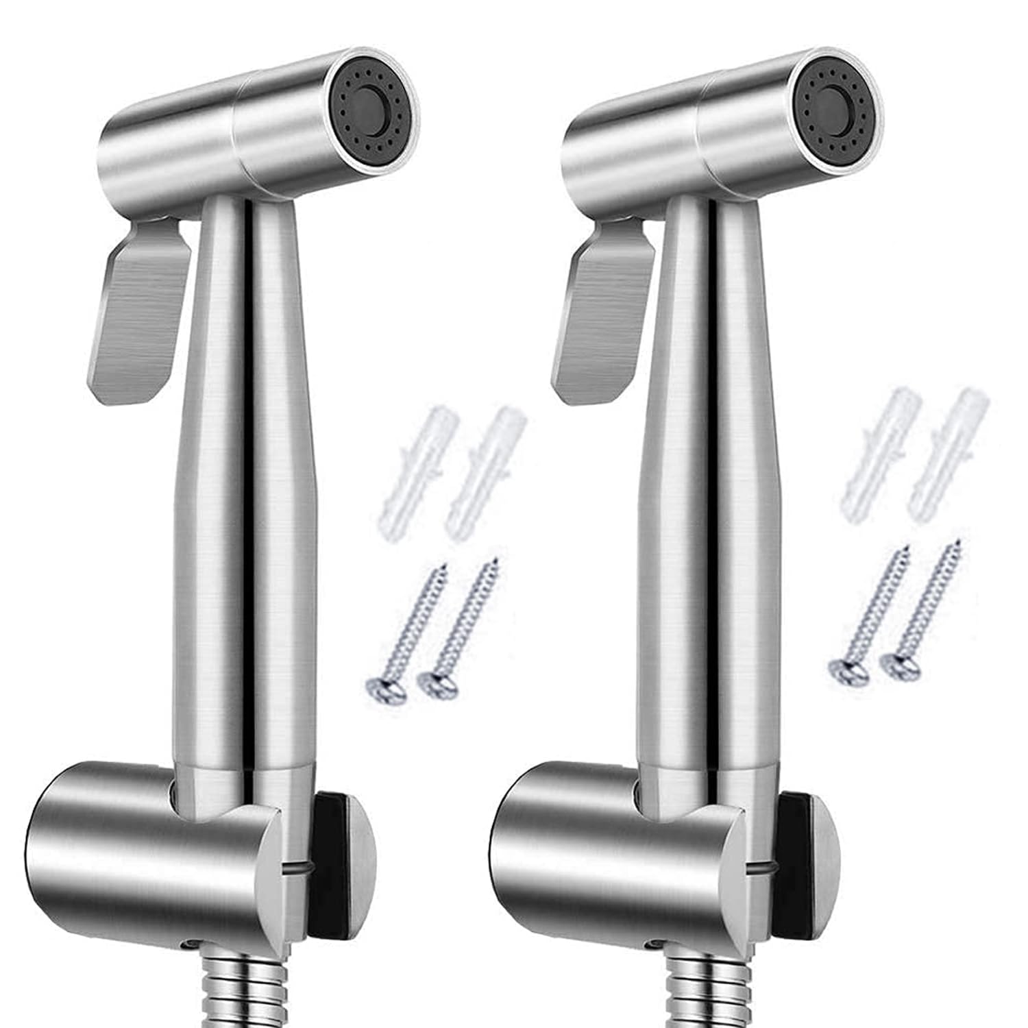 Emartt Heavy Duty Stainless Steel Health Faucet | Toilet Jet | Jet Spray for Toilet | Commode Jet Spray | Western Toilet Jet Spray | Washroom Jet | Bidet Spray 1pc Gun with Wall Hook Only (Pack of 2) (B0BMXHGJF4) Amazon Price History, Amazon Price Tracker