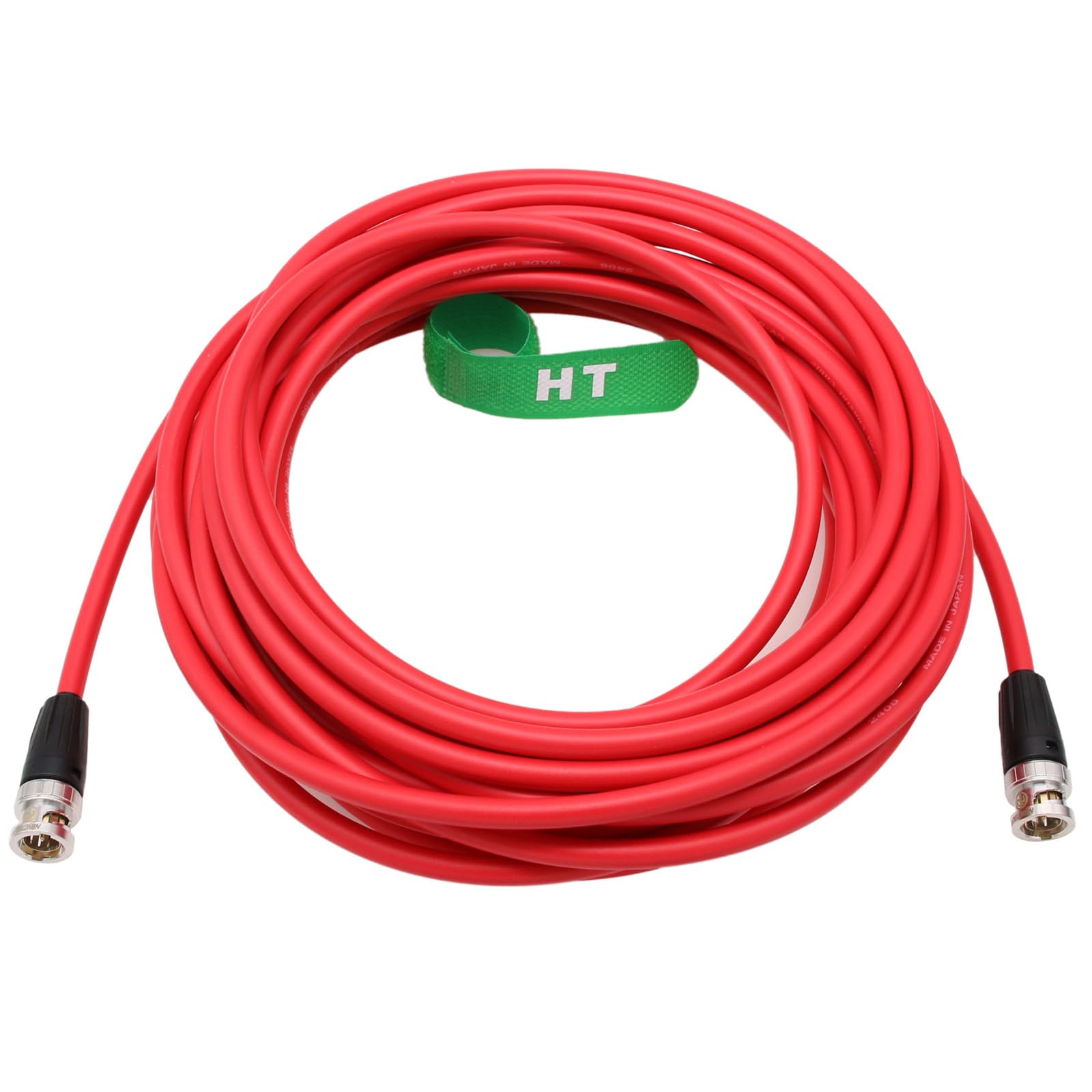 HangTon HT 12G 4K crudo SDI cable coaxial de vídeo BNC a BNC Canare LV-61S 75 ohmios para CCTV Cámara UHD señal flexible blindado 10m Rojo