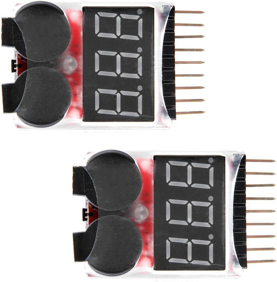 2pack of RC Lipo Battery Voltage Checker Monitor Low Voltage Alarm Buzzer Alarm