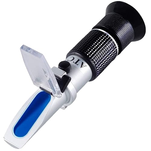 XinJiaJi - Hidrómetro óptico, refractómetro óptico Brix para elaboración de vino, a doble escala, Brix 0-40% y alcohol 0-25% Vol, refractómetro de