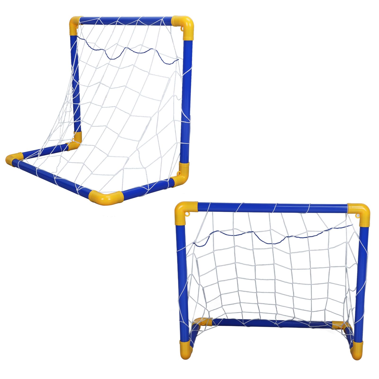 Juego de Balones de Fútbol 5 en 1 para Niños, Juguetes para Juegos Deportivos Al Aire con 6 Tubos, 2 Balones de Fútbol, ​​Bomba, Red, Disco Volador, Conos, Anillos, para Niños