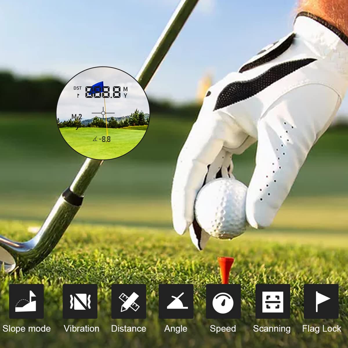 Golf Afstandsmeter Batterij Aangedreven Golf Afstandsmeter Afstandsmeetapparaat Meter 1000 Yard 7x