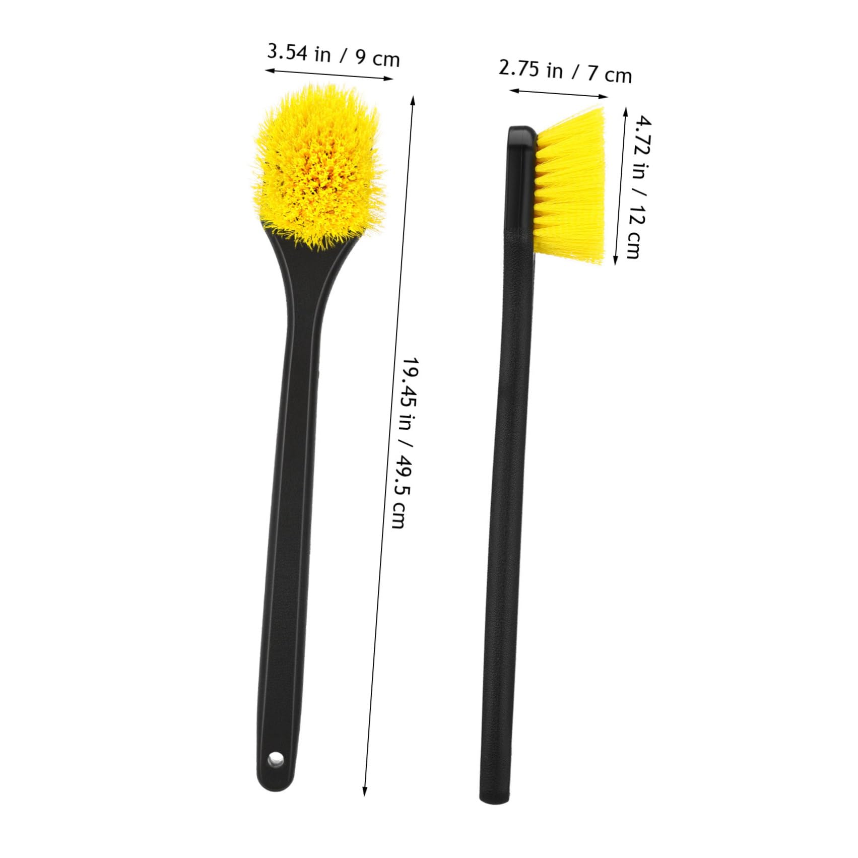 TOPBATHY 4 Pezzi Spazzola per Pulizia Ruote e Pneumatici Manico Lungo | Setole in Nylon, Impugnatura Ergonomica, Uso Doppio per Dettagli e Lavaggio, Adatta a Cerchi e Gomme