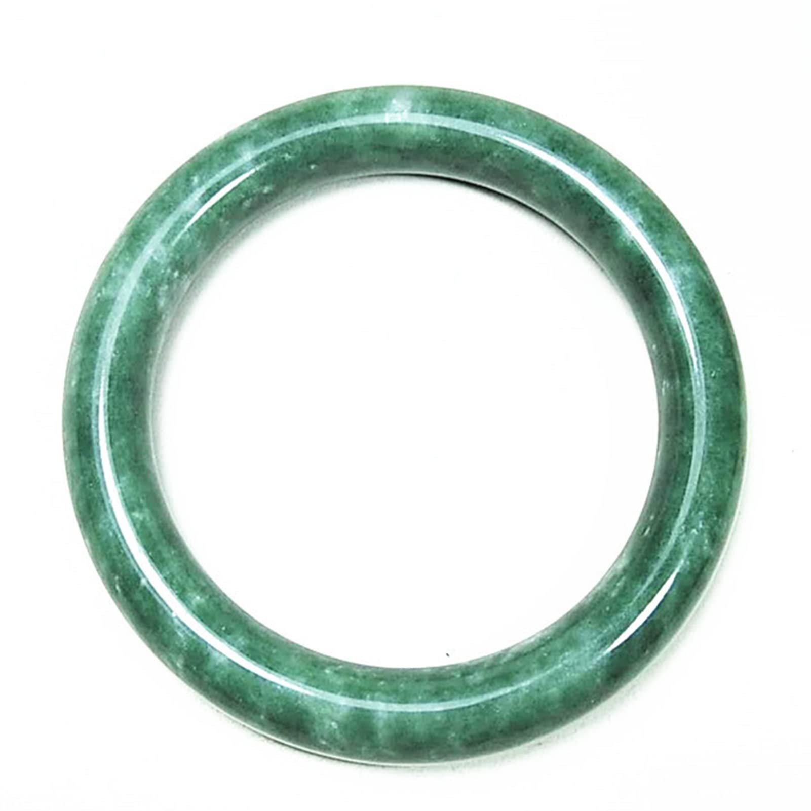 Bxsmnh Women's Green Natural Jade Bangle Round Bar Bracelet For Girls Classcial Retro Chinese Style Hand Jade Bracelets With Certificate And Gift Box (Color : Size : 56-57Mm)
