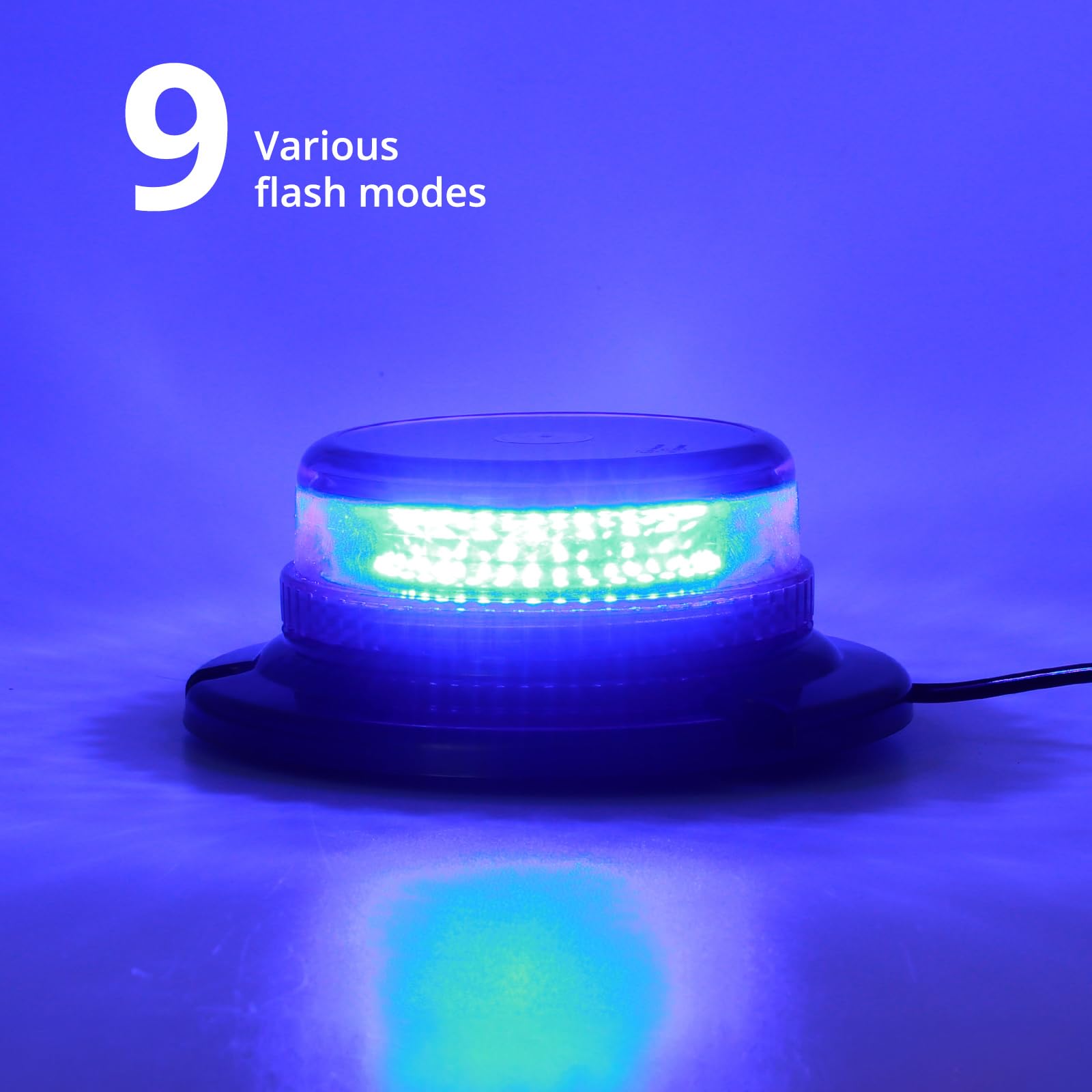 AUTOUTLET Gyrophare LED Orange 12V，24V Jaune Stroboscopique Clignotant Magnetique Chargeur Gyrophare à 36 LED Pour Allume-cigare IP54 9 Modes Lumineux Pour Voiture Véhicule Tracteur UTV Car Bus
