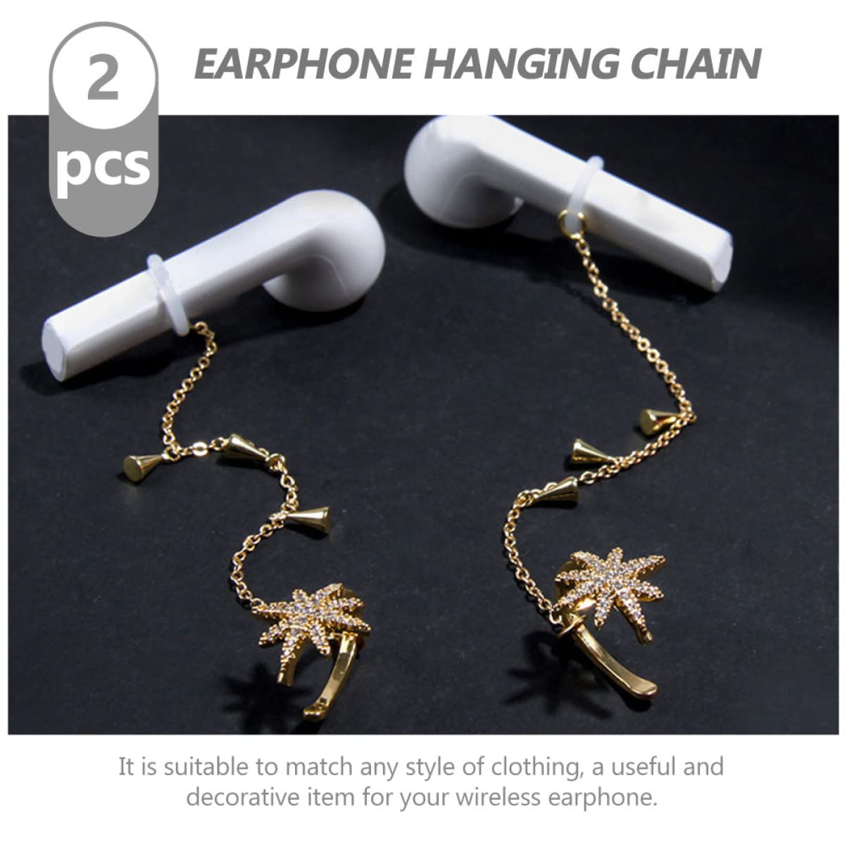 DOITOOL 5 De Auriculares Con Clip De Oreja De Cadena Antipérdida Moda De Cobre