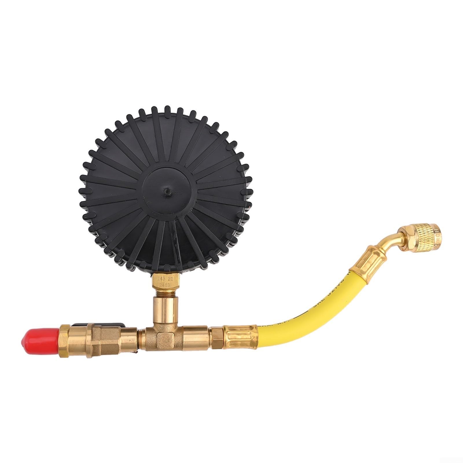Manomètre de climatisation pour R134a R22 R407C R410A avec fonction de remplissage d'azote et connexion SAE de 0,6 cm avec interrupteur à boisseau sphérique