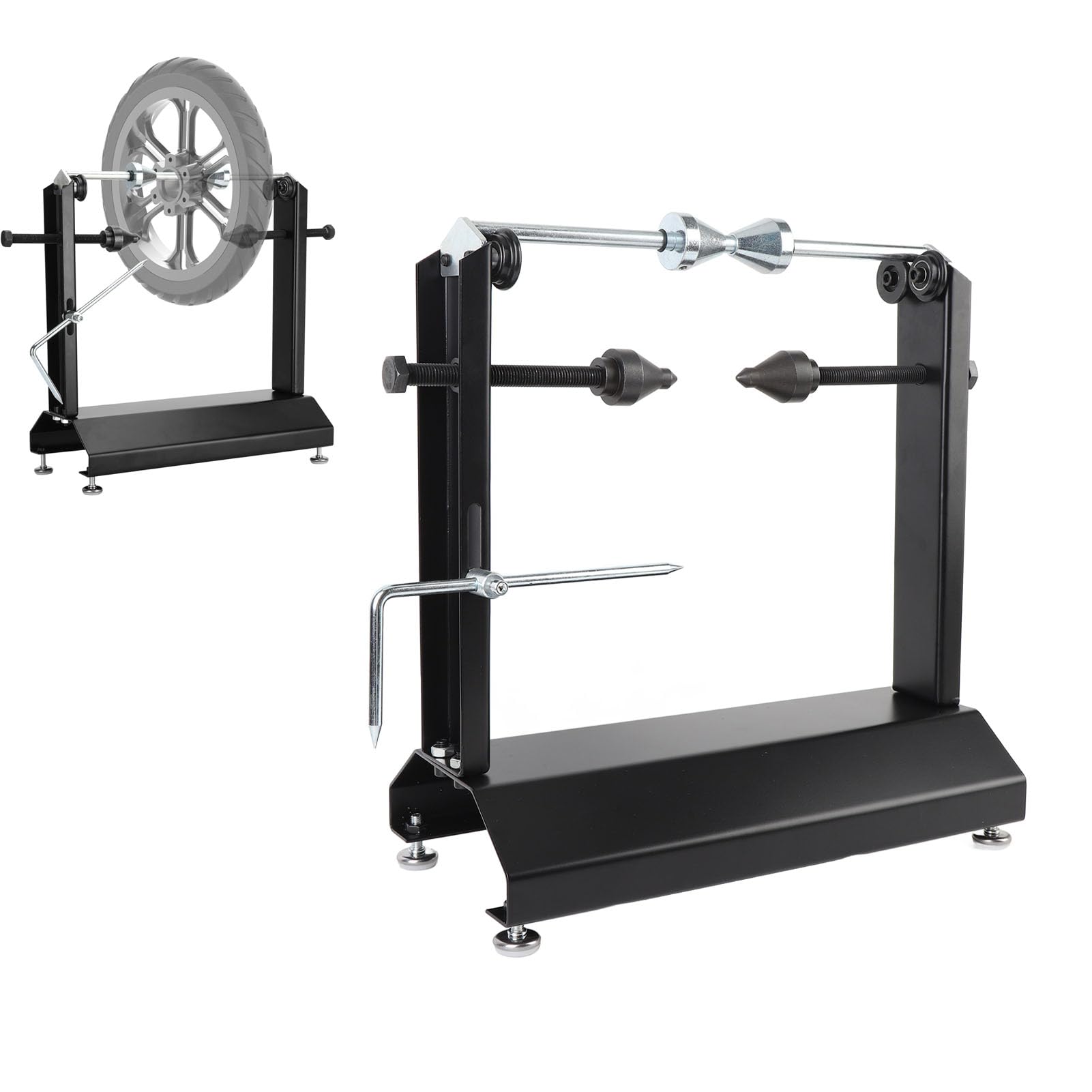Equilibrador de Ruedas de Motocicleta con Puntero de Entrenamiento Ajustable Equilibrador de Neumáticos de Servicio Pesado Soporte para Bicicleta de Cross Deportiva