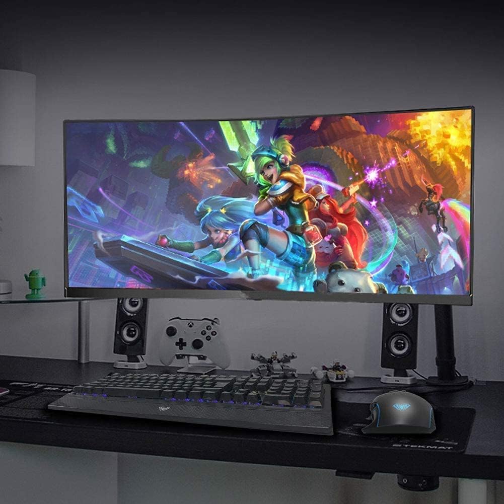 (Refurbished) Aula F808 Professional Gaming Mouse with Gamer Side Wings, Macro Programming 10 Buttons | 4200 DPI Optical Sensor, Atmospheric Light Switch, USB Wired Gaming Mouse for Desktop & PC