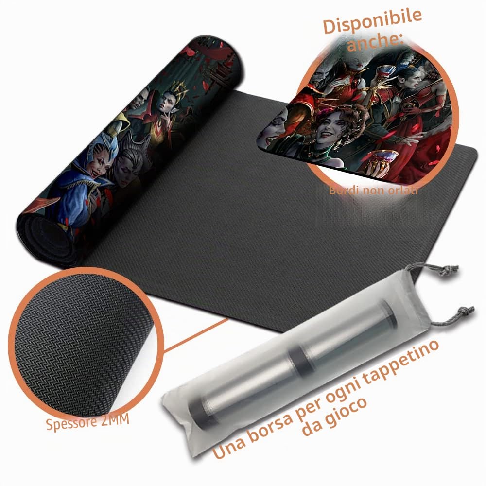 Four Leaves INNISTRAD Crimson Vow Key Artwork - Tappetini da gioco mtg + custodia impermeabile gratuita, MTG Playmate Table Mat, Mouse Pad Dustproof and Waterproof