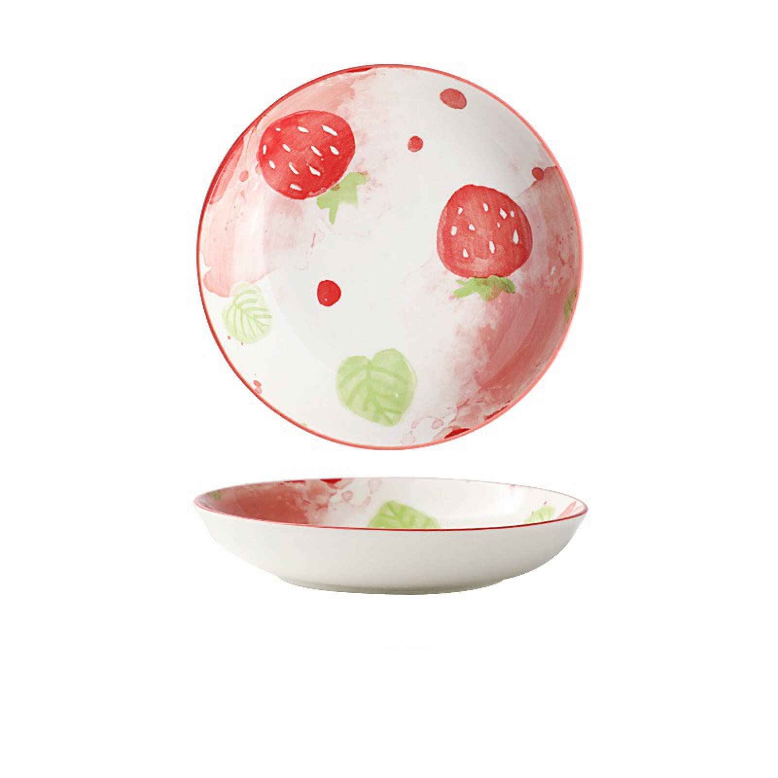 PORCN 8 Inches Ceramic Cute Strawberry Dinner Plate Nordic Porcelain Dinnerware Dessert Dish Kitchen Tableware
