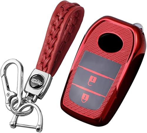 KUNIO Funda protectora para llavero de automóvil Toyota Land Cruiser Camry Corolla C-HR Llavero TPU