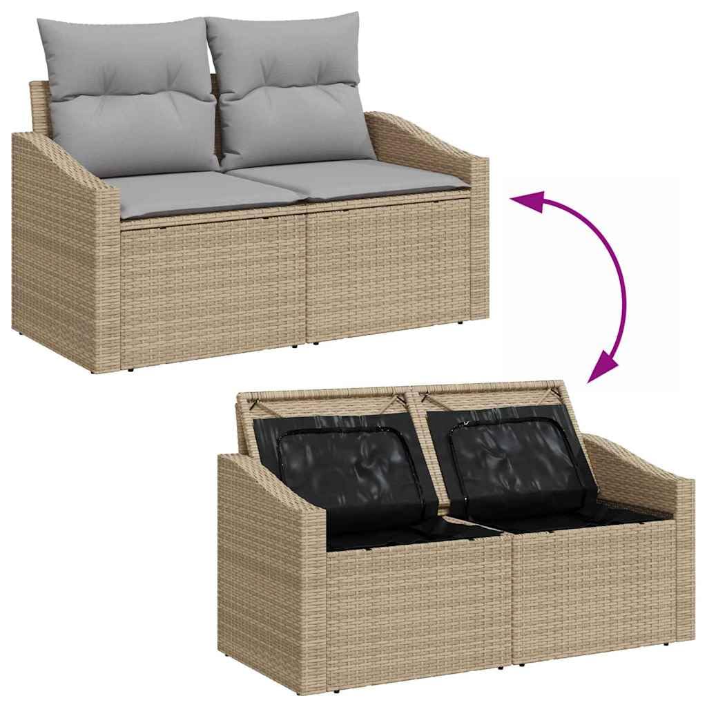 Hothingwell Modułowa sofa ogrodowa Poly Rattan 123x62x69cm | Elastyczna konfiguracja, prosty montaż, trwały na zewnątrz, łatwa konserwacja