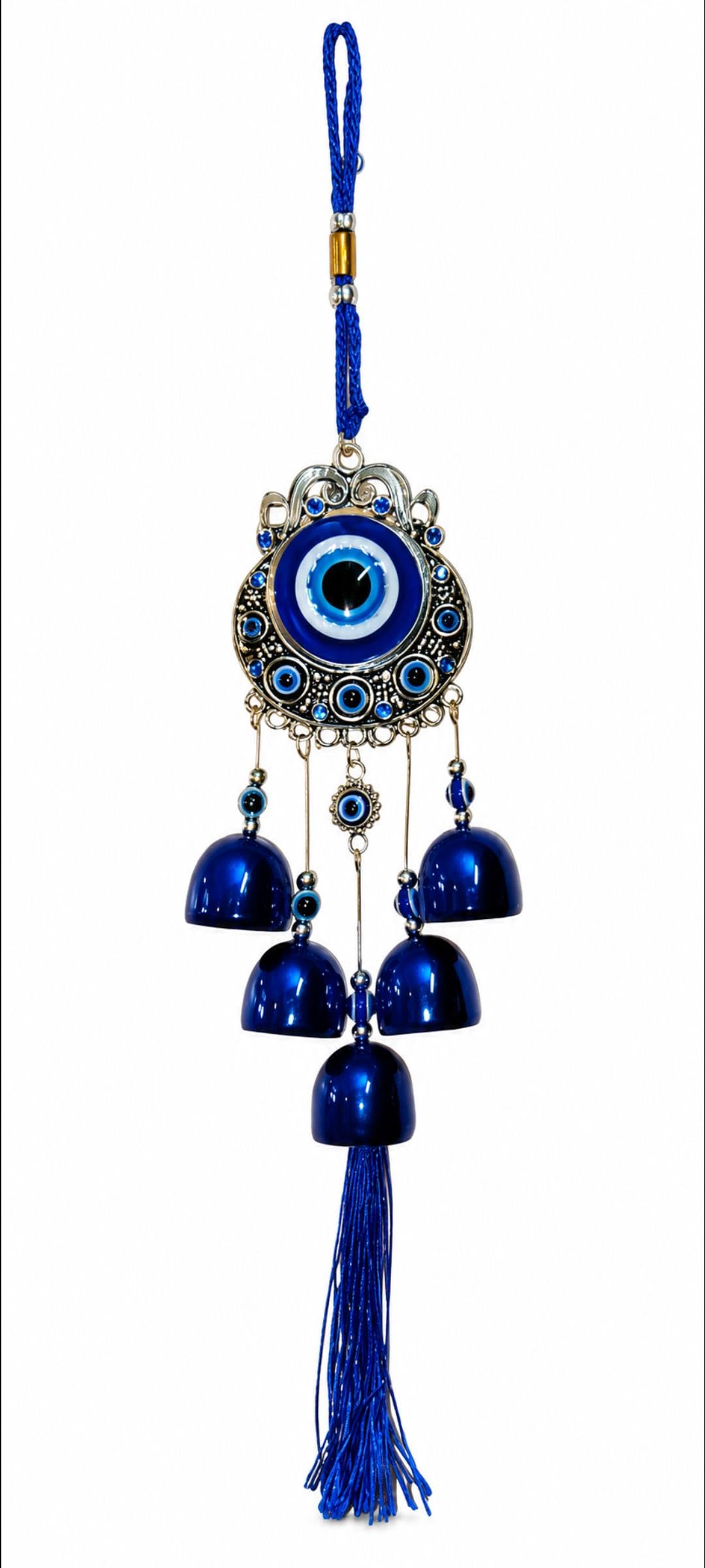Wind Chimes Evil Eye 5 Bells Hanging Decor with Bells & Tassel/wall Hanging for Home, Office, Entrance Door & Car I/Decorative Protection Charm/Housewarming Gift.-image-29