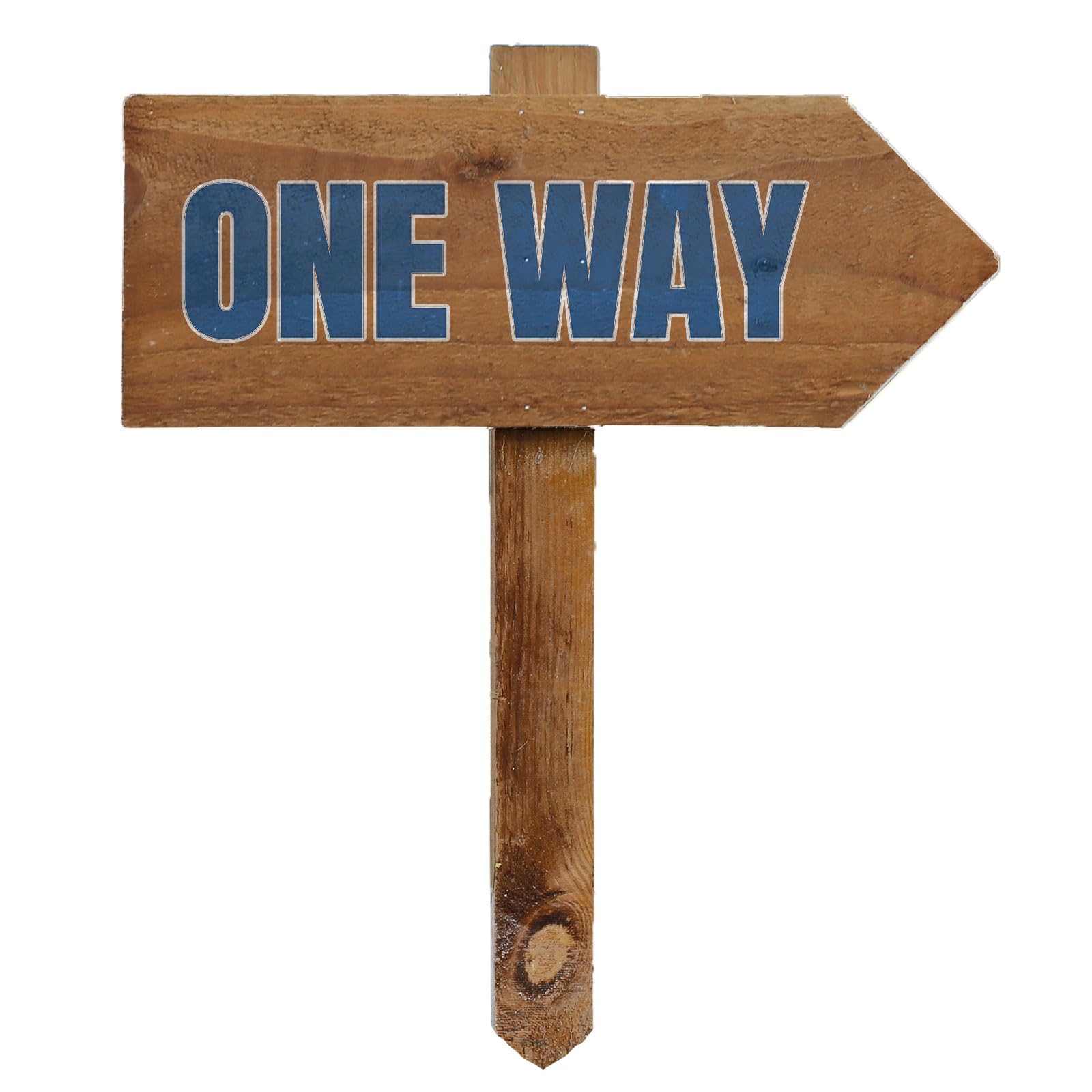 Outdoor One Way Sign with Stake, Wooden Arrow Pointing Right or Left, Party Pub Shop Garden Sign