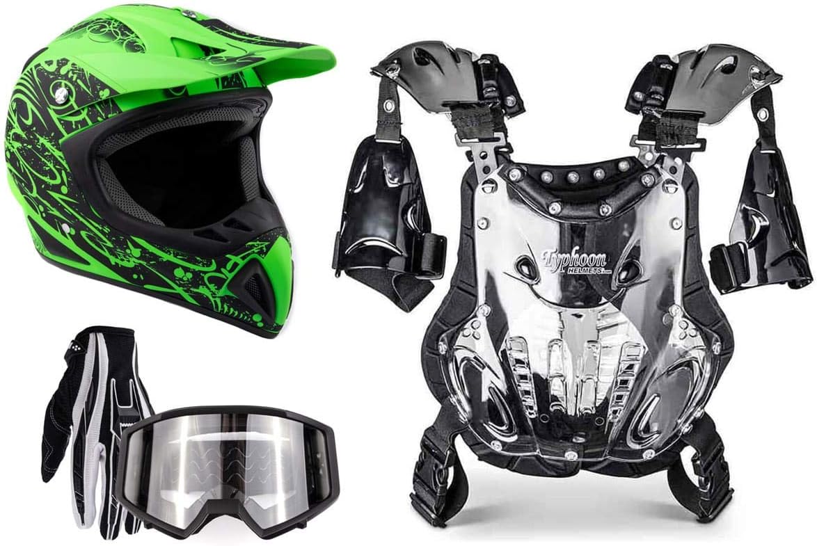 Dirt bike helmets with goggles and gloves Clearance