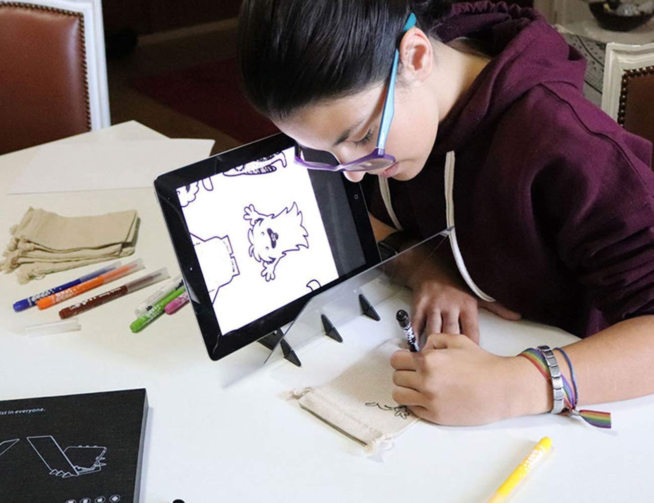 Optisches Zeichenbrett 20x13,5cm - Projektionstafel Für Skizzen & Zeichnungen, 7,9x5,3 Zoll